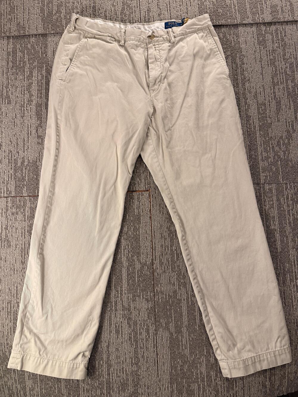 Polo Ralph Lauren Pants Mens 36x32 Beige Khaki The Polo Chino Classic Fit Cotton